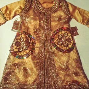 Child's Ceremonial Outfit Handmade 2pc Gold